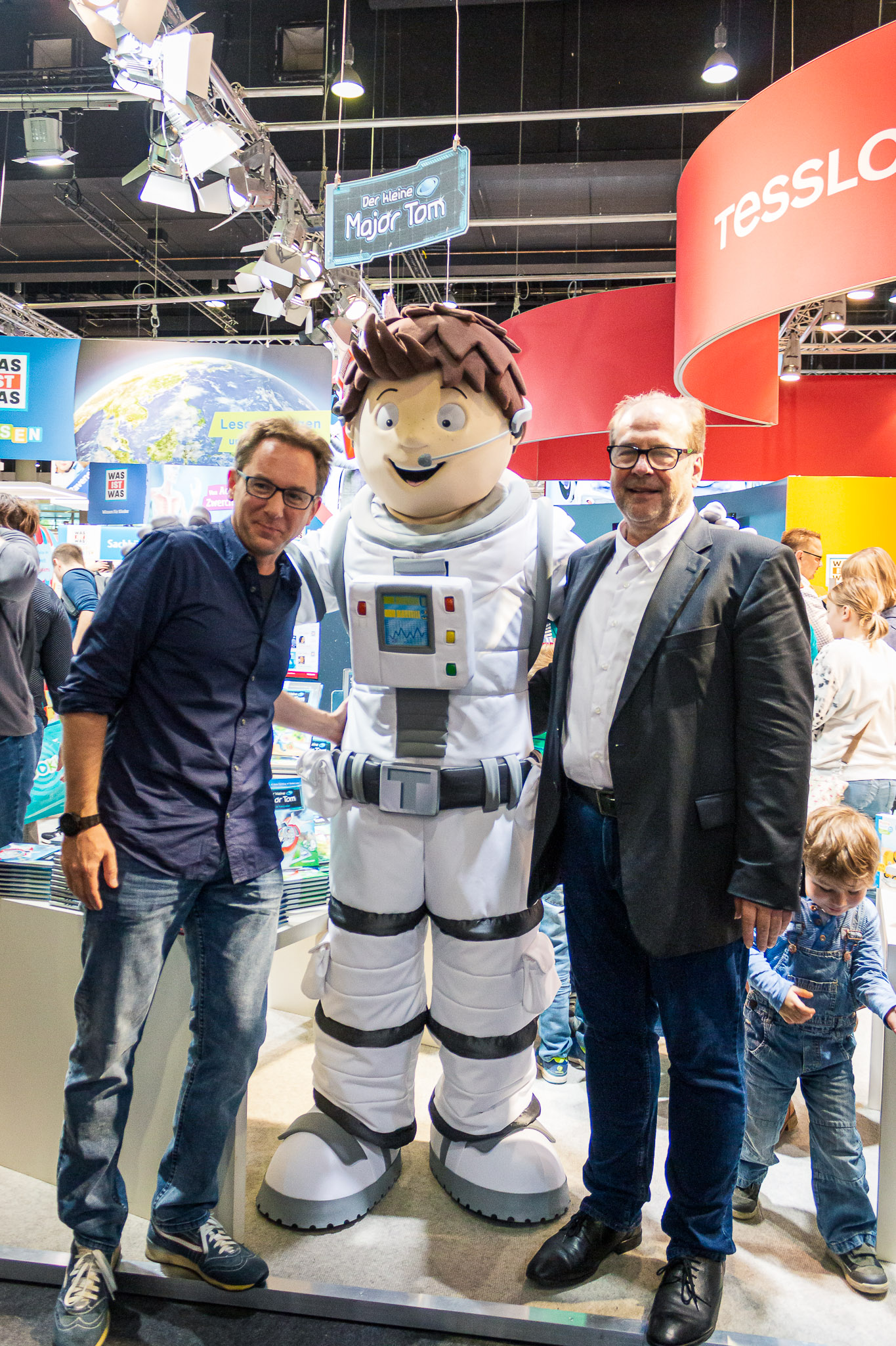 Buchmesse Frankfurt 2019 - Stefan Lohr, der kleine Major Tom, Bernd Flessner (v. l. n. r.)